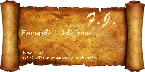 Faragó János névjegykártya